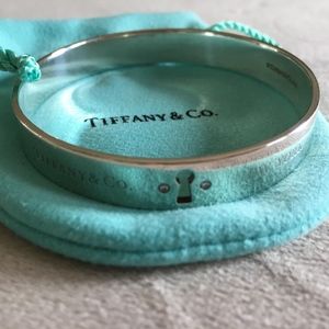Tiffany and Co. Sterling Silver Locks Bangle w/Dia